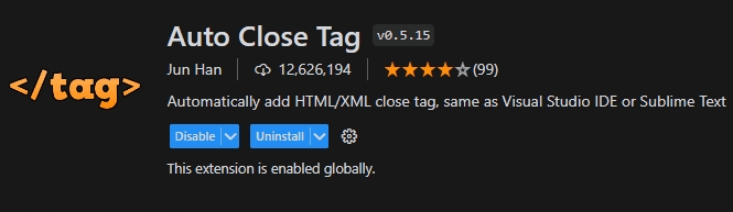 Auto Close Tag