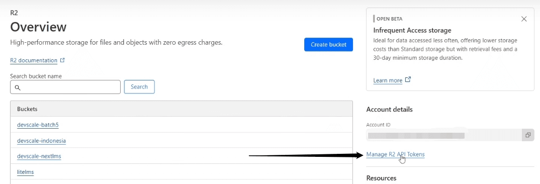 Manage R2 API Tokens