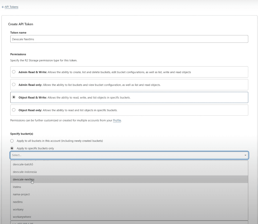 Create R2 API Tokens